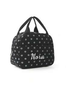 1pc Embroidery Customization Corduroy Lunch Bag, Solid Color Simple Insulated Lunch Bag, School Lunch Box, Food Bag, Casual Picnic Bag, Camping Bag, Cooler Bag, Suitable For Office, School, Leakproof, Portable Large Capacity, Suitable For Travel Picnic, Contracted,Funny,Kawaii,Y2K,Minimalist,Commuting,Business Casual,Basics,Custom,Personalized,Unique,Customized,For Anniversaries,For Birthdays,For Holiday/ Vacation,For Outdoors/Outings/Travel/Hiking/Stadium/Sports/Climbing,For Business/Commute/Work/Office,Travel,School Supplies,Back To School,School Gift,For Office,For School,For Classroom,For Teacher Gifts,For University,For Colleague,For Dorm Rooms,For Teacher,For Boys And Girls,For Teenagers,Junior High School Students,Middle School Students,High School Senior High School Students,College Students,University Students,Freshman,Sophomore,Underclassmen