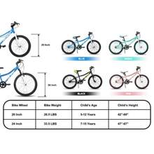 HILAND 24 Inch Mountain Bike AgeFront Suspension Fork Bicycles Multiple Colors Bmx - màu xanh lá - Xem 4