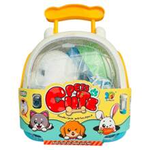 Gato de Peluche Mascota Electrónica Con Movimiento y Accesorios para Cuidarlo con Mochila Transportadora Interactivo - Azul - Ver 7