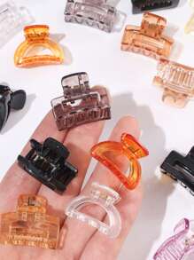 20pcs/Set Mini Transparent Hair Clips For Ponytail, Hair Claws For Girl Summer Small Size Hair Accessory