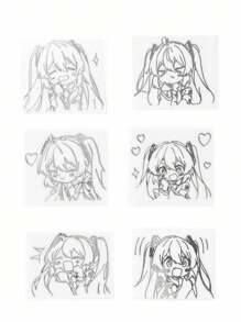 3 件/6 件可爱卡通金属贴纸：虚拟偶像歌手，防水 DIY 贴纸可用于剪贴簿、耳机、笔记本电脑、装饰品（部分随机） - 查看 4