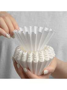 50/100 Peças Filtros de Papel para Café, Filtros de Bacia de Café para Coar à Mão com Gotejamento 155/45