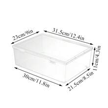 Plastic Document Organizer Organized Clear Square Shape Storage Box Organizing Box Transparent Desktop Document Storage Case