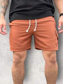 Kit 3 Cargo Bermuda Shorts In Premium Linen - 鏽棕色 - 查看 3