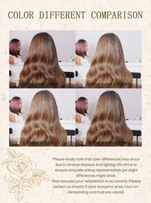 (Brown Omber)U-Part Lace Wigs 4*2 24 Inch Body Wave Long Wigs Synthetic Fiber Heat-Resistant Wig Elastic Mesh Cap Suitable For All People Fully Machine Manufactured For Daily Gatherings, High-Quality Women's Natural And Beautiful Synthetic Soft Fake Fiber Hair