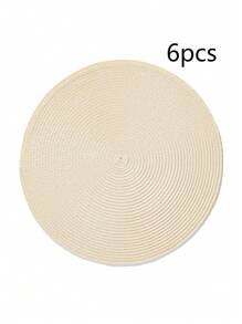 2pcs/4pcs/6pcs Non-Slip 15in Round Placemats For Kitchen/Dining Room, Suitable For Restaurant, Party, Wedding, Hotel, Farmhouse Gatherings