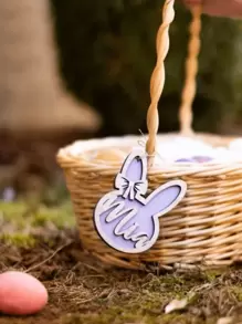 Etiqueta y dije con nombre personalizado para cesta de Pascua de conejito, etiqueta de regalo de madera grabada a medida, decoración rústica de estilo finca con colores pastel florales en forma de corazón hecha a mano para celebraciones de Pascua primaveral, fiesta de baby shower, decoración de mesa, multifuncional, ajustable, reutilizable, ornamental, fácil de limpiar, con estilo, adorable, de alta calidad, moderno, colorido, personalizado, único, regalos ideales para él, regalos ideales para ella, novia, novio, familia, madre, amigos, hijo, hija, oficina, sala de té, escuela, hogar