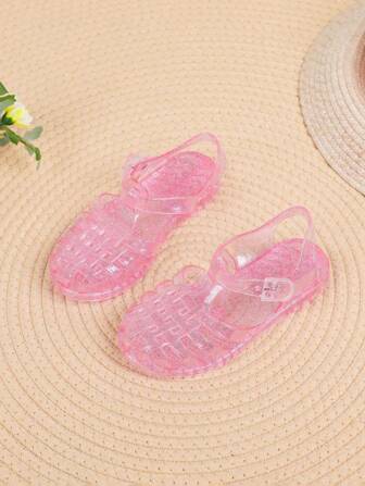 Summer Kids Jelly Sandals, Girls Crystal Shoes Korean Version Soft Bottom Anti-Slip Plastic Toddler Princess Shoes,