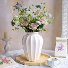 1 Peça Vaso Plástico Branco Boho | Exibição de Flores Leve para Sala de Estar e Casamentos | Decoração Doméstica Viral com Design Minimalista Moderno