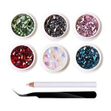 6 PCS/Set Colorful Rhinestone FlatBack Multi Shapes Nail Rhinestones Crystals Glass Gems For Nail Art DIY Decoration