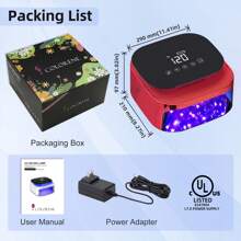 Lámpara de uñas LED UV inalámbrica, luz de esmalte de gel para secado de uñas recargable de 60 W, sensor inteligente, pantalla LCD, base desmontable, luz LED portátil para uñas con 30 cuentas y 4 configuraciones de temporizador para salón y hogar