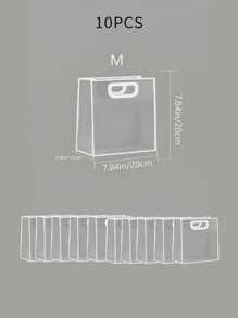 1 件透明礼品袋，简约镂空手柄设计 PVC 礼品包装袋，适合派对