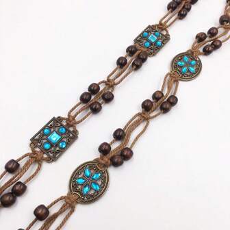 1pc Women's Handweaved Belt, Vintage Waist Rope Versatile, Elegant Decoration For Dress, Suitable For Daily Wear Summer, School Fall, Autumn, Halloween