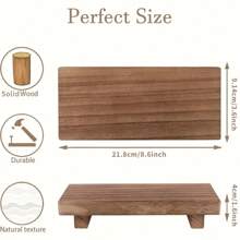 1 Pc Rustic Wooden Bathroom Tray, Farmhouse Decor Countertop Organizer Rack, Soap Dish, Kitchen Accessories, Natural Solid Wood Display Stand