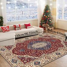 1pc Classic Style Retro Area Rug, 700g/Sqm Crystal Velvet, 5mm Thickness, Washable Non-Fading Carpet, Slip-Resistant, Suitable For Holidays And Any Space Including Hotel, Office, Sofa, Bedside, Kitchen, Laundry Room, Hallway, Porch, Entryway And Stairs Mother's Day