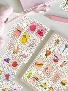50pcs Cute Cartoon Stickers, Graffiti Decals For Mobile Phone Case, Laptop, Skateboard, Luggage, Scrapbooking, Self-Adhesive,School Supplies,Back To School - Multicolor - View 3