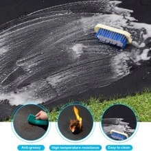 Tapis de barbecue d'extérieur - résistant au feu, tapis de grill anti-taches et anti-huile - tapis au sol pour protéger le bois et la pelouse - tapis d'isolation haute température multi-usage pour foyer
