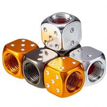 4Pcs Dice Design Tire Valve Stem Caps, Car Wheel Tyre Air Valve Dust Cover For Automobile Truck Motorcycle Bicycle - Multicolor - View 3