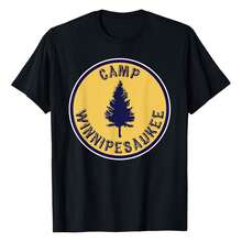 Camp Winnipesaukee Shirt Retro Summer Camp T-Shirt T-Shirt Plus Size Women's T-Shirts, Cool Funny T-Shirts, Casual And Comfortable Outdoors T-Shirts,Sports Tee - Black - View 1