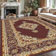 1pc Nordic Fairisle Pattern Crystal Velvet Area Rug, 700g/㎡ With Dotted Non-Slip Backing, 5mm Thickness, Machine Washable Fade-Resistant Carpet Suitable For Holidays And Any Spaces Including Hotel, Office, Sofa, Bedside, Kitchen, Laundry, Hallway, Porch, Stairs, Entryway Mother's Day