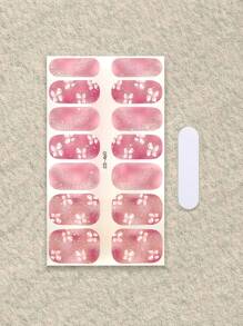 Multi-Color Ombre Nail Polish Strips For Women Nails Full Nail Wraps Solid Gradient Designs Nail Gel Strips For Nails Art Stickers Kit Gel Nail Strips Press On Nails,New No-Bake Gel Nail Decal Flower Butterfly Waterproof Nail Decal Patch With All Summer Nail Coating