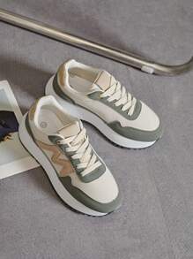 M Logo Women's Sneakers, Trendsetter - Army Green - View 2