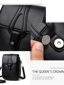 New Stylish Women Shoulder Cell Phone Bag, FASHION SHOPE - Grey - View 3