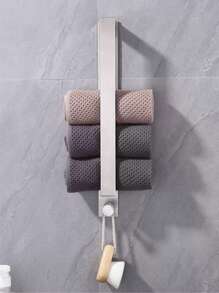 1 件免钉毛巾架，浴室毛巾收纳架 - 黑色 - 查看 6