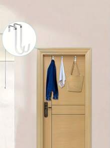 1/2PCS Door Hangers Hooks, With Rubber - Over-The-Door Hooks For Living Room Organization, Preventing Scratches, And Holding Heavy Items - Space-Saving, Easy Installation For Living Room, Bathroom, Bedroom, Kitchen Hanging Clothes, Towels, Hats, Coats, Bags