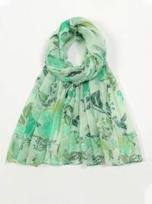 1条新款夏季巴厘岛纱线印花围巾，女士穆斯林头巾，轻薄优雅长款发带，日常旅行摄影防晒披肩，家庭节日礼物，适合搭配连衣裙 - A - 查看 11