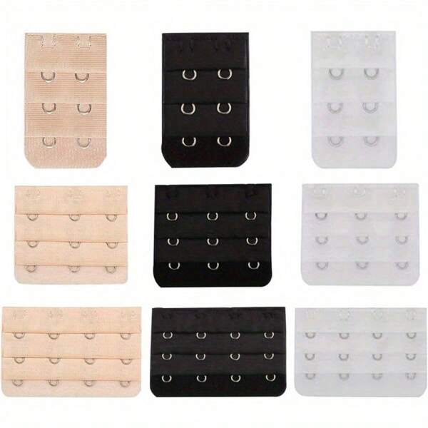 9-Piece Bra Extender Set-Adjustable 2, 3, 4 Hook Multi-Size Soft Comfortable Elastic Extension Strap For Women-Provides Extra Breathing Room And Support Summer Cooling,Beach,Travel