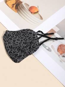 1pc Women's Fashionable Leopard Pattern Breathable Face Mask, Suitable For Outdoor, Travel, Party Matching - A - View 7