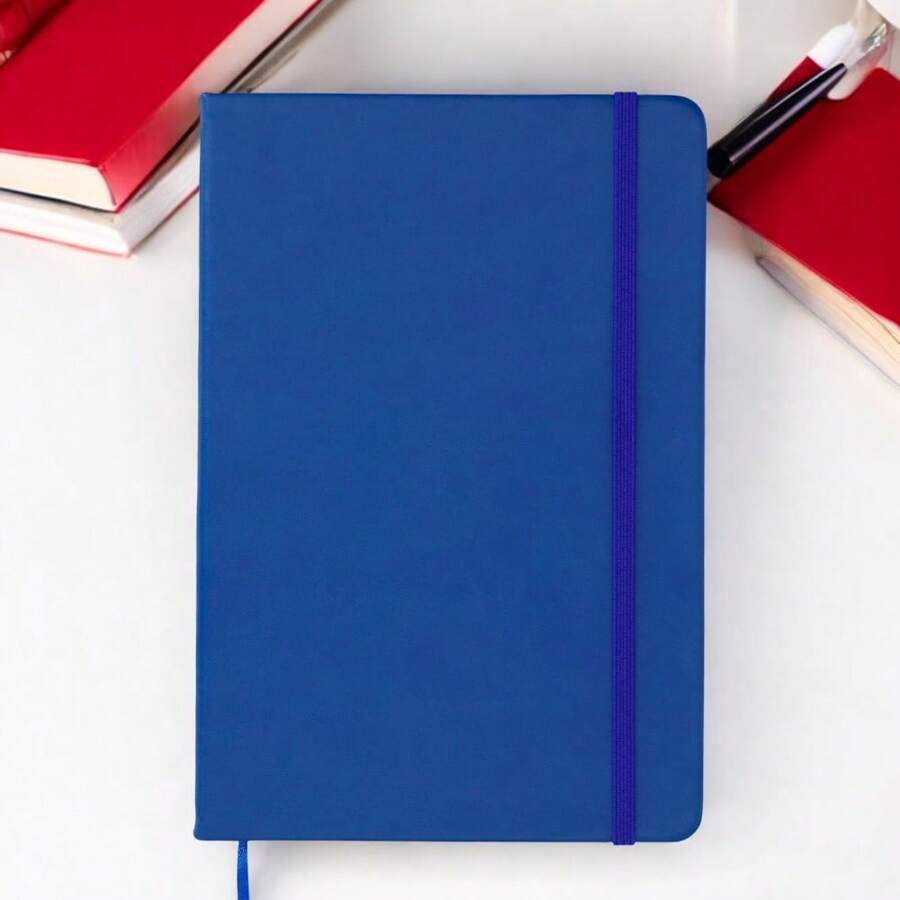 PromoClick Libreta tipo Moleskine de Poliretano  con 90 Hojas de raya y banda elástica para sujetar cubierta.