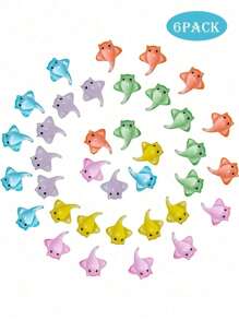 6/12/24 件迷你琵琶鱼雕像、发光琵琶鱼、迷你螳螂虾雕像、逼真的树脂琵琶鱼蛋糕装饰、迷你黄色琵琶鱼海洋动物模型、仙女花园微型模型、节日装饰