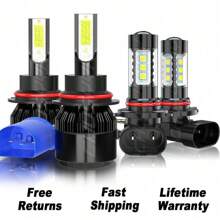 VCSZKXLY Combo 4X LED Headlights & Fog Lights Bulbs Kit For Nissan Murano 2003-2008 6500K