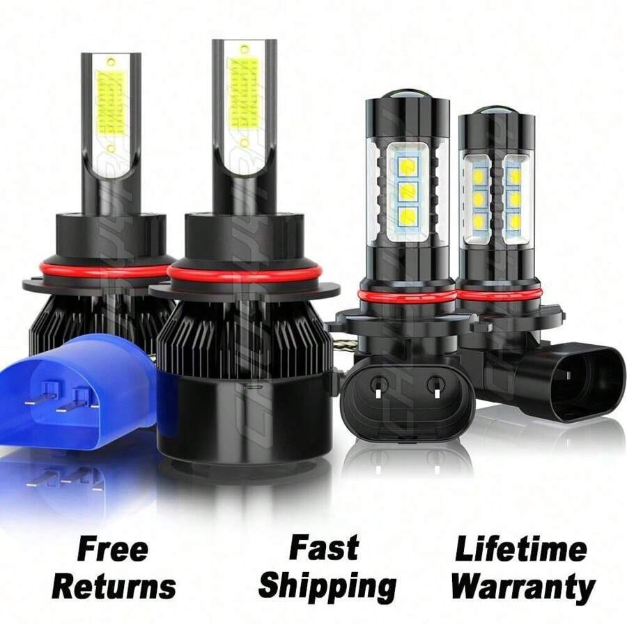 VCSZKXLY Combo 4X LED Headlights & Fog Lights Bulbs Kit For Nissan Murano 2003-2008 6500K