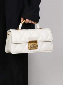 Bolso de mano de mujer 2025 de rejilla de ratán con diseño romboidal, bolso de tote versátil y elegante, bolso cruzado cuadrado exquisito, bolso de hombro minimalista - Multicolor - Ver 12