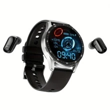 SIMSONLAB Smartwatch: Reloj y auriculares 2 en 1 definitivos con asistente de voz y pantalla HD IP67 resistente al agua, conectividad Bluetooth, llamadas telefónicas, compatible con Android e iOS, adecuado para hombres/mujeres - Negro - Ver 8