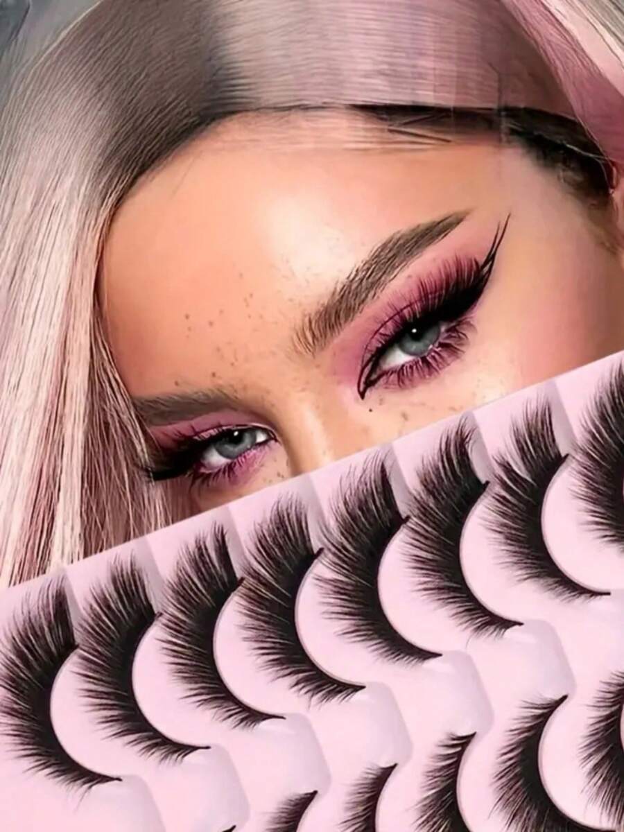 10 Cặp Lông Mi Giả Kiểu Mắt Mèo Lông Mi Tự Nhiên 16mm 8D Lông Mi Giả Làm Đẹp Cho Đôi Mắt Của Bạn - Lông mi  mắt mèo - Xem 1