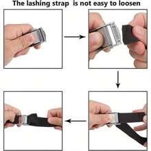 4pcs Buckle Straps Fasten Straps 5Mx25MM Trolley Luggage Heavy-Duty Tension Straps Adjustable Straps Fasten Cam Buckles Suitable For Motorcycle Cargo - Black - View 6