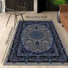 1pc Nordic Fairisle Pattern Crystal Velvet Area Rug, 700g/㎡ With Dotted Non-Slip Backing, 5mm Thickness, Machine Washable Fade-Resistant Carpet Suitable For Holidays And Any Spaces Including Hotel, Office, Sofa, Bedside, Kitchen, Laundry, Hallway, Porch, Stairs, Entryway Mother's Day