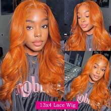 30 Inch Ginger Orange Body Wave Wigs Human Hair 13x4 Lace Human Hair Wigs With Baby Hair #350 For Women Short Bob Wig 250% Density - S350 - 查看 6