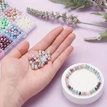 920pcs/Set 6mm Random Color Acrylic Round Beads DIY Kit Box Can Be Used To Make Women's Fashionable Bracelets, Necklaces Valentine's Day DIY Bracelets, Earrings, Necklaces, Jewelry Making For Women - Multicolor - View 2