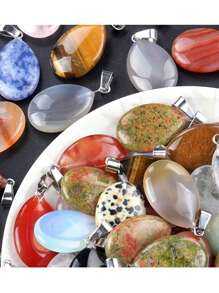 10pcs Thousand Flower Glaze Crystal Water Drop Pendant, Colorful Glass Decorations With Adjustable Necklace Cord And Storage Bag, Best Gift For DIY Necklace Jewelry Making