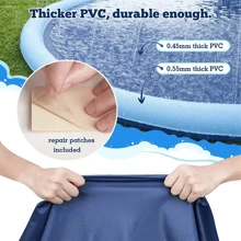 NetHong 170CM Sprinkler Play Mat Water Toy Dog Pool Beach Splash Pad Game Centre Spray - Blue - View 4