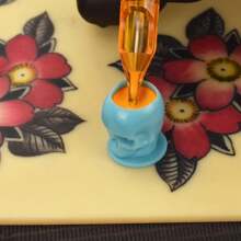 200Pcs Disposable Tattoo Ink Caps Skull Tattoo Cups,Plastic Ink Capswith Stable Base Permanent Makeup Pigment Container Cap Tattoo Accessor