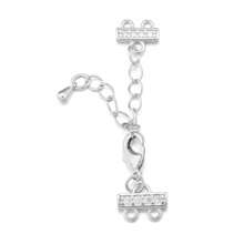 1 套镀金金属连接器，带锆石，配龙虾扣，优雅的项链和手链连接器