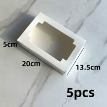 5pcs Mini Cake Boxes With Window, Cookie Pastry Packaging Cartons, Suitable For Cakes, Cookies, Pastries, Pies, Muffins, Chocolates, Strawberries