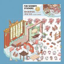 Funny Landscape Stickers, Super Jumbo 2.0 Collection Miniature Fantasy Scene Stickers, Cute Compressed Stack DIY Sticker Art