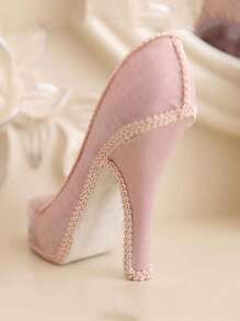 1pc Creative High-Heeled Shoe Shaped Jewelry Organizer And Ring Holder Box,Gift For Valentine's Day Back To School